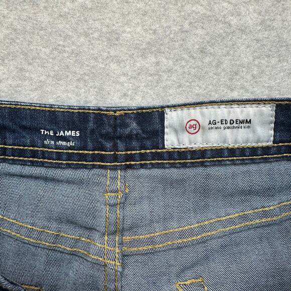 AG Adriano Goldschmied Jeans The James Slim Straight Kids 16 Blue Mid Rise Denim - Picture 2 of 9